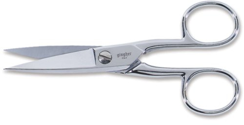 Gingher Craft Scissors with Protective Sheath - 5 Knife Edge Scissors for Fabric, Thread, and Needlework Yarn Cutting - Silver