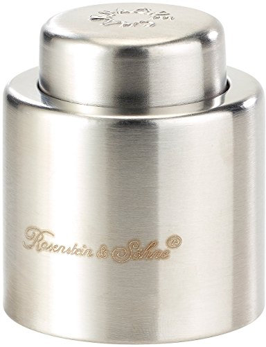 Rosenstein & Söhne Sektflaschenverschluss: Verschluss für Sekt-und Champagnerflaschen aus gebürstetem Stahl (Verschluss Sektflasche, Champagner Flasche, Champagnerflasche)