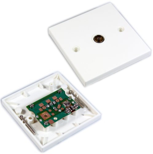 Loops Single Aerial Satellite/Sat Coaxial/Coax Socket Female Wall Face Plate – 1 Gang TV Outlet