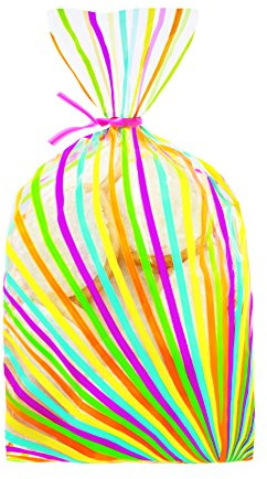 Wilton Party Bags, Sachets à Bonbons, Colorwheel, 20 Pièces | Sachets en Plastique avec Fermeture, Sachets Cadeaux pour Emballer Biscuits, Pralines, Confiseries et Cake Pops