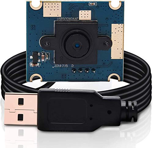 ELP USB-Kamera 5MP Webcam 1944P USB UVC-Kameramodul Winziges eingebettetes für Industriemaschinen Plug and Play für Laptop, PC, Raspberry Pi, Jetson Nano, 3,3 Fuß/1 m Kabel