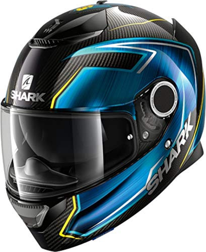 SHARK Motorradhelm SPARTAN CARBON 1.2 GUINTOLI DBY, Schwarz/Blau/Gelb, XL