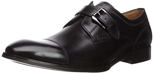 Steve Madden Men's Covet Monk-Strap Loafer, Black Leather, 9 UK