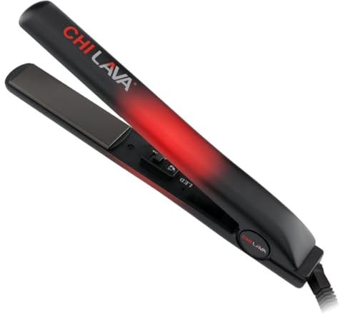 CHI Lava Ceramic - Plancha de pelo de 1 pulgada, placas de cerámica de lava volcánica para un estilo suave y uniforme, cable giratorio de 11 pies, plancha plana de cabello estable al calor para todo