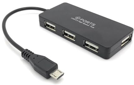BerryBase 4 Port Micro USB 2.0 OTG Hub schwarz