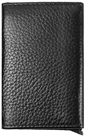 Rock Creek Kreditkartenetui Geldbeutel Portemonee Kartenhalter Mini-Portemonee Leder Mini Wallet RFID Schutz Geldbörse Kleine Herren A-003 Schwarz