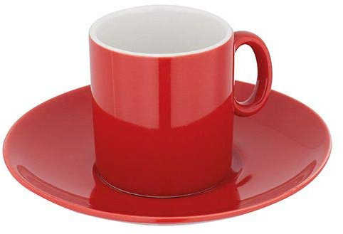 WM Bartleet & Sons 1750 T326R Traditional Porcelain Espresso/Doppio Cup and Saucer 80ml – Red