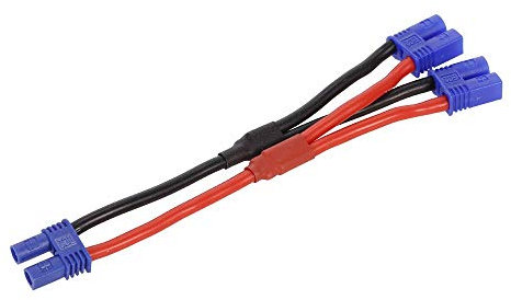 Tenlacum Adapterkabel EC2-Buchse auf zwei EC2-Stecker für Hubsan H501S Drohne Quadcopter Lipo Batterie, 2 Stück