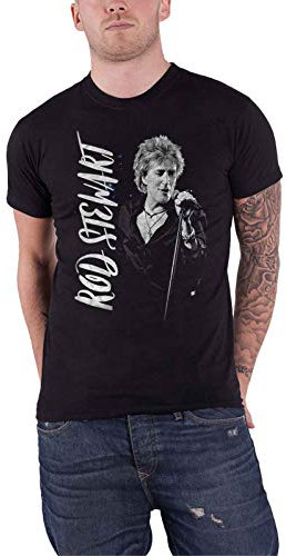 Rod Stewart T Shirt Admat Portrait Live Logo Nue offiziell Herren Schwarz M