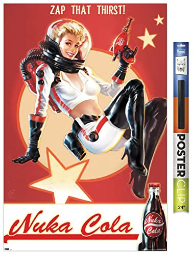 Trends International Fallout 4 - Nuka Cola - Zap That Thirst! Premium Poster und Poster Clip Bundle