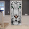 A.Monamour Türtapete Selbstklebend Türfolie Türposter 3D Weiße Tiger Gesicht Porträt Fotografie Wildes Tier Thematisiert Vinyl Folie Türdeko Tapete Wandbild Türaufkleber Türtattoo 90 x 200 cm