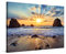 PICANOVA – Bild auf Leinwand Felsiger Strand Sonnenuntergang 60x40cm – Leinwandbild – Premium Leinwanddruck – Wandbild Kunstdruck Auf 2cm Holz-Keilrahmen Wohnzimmer Wanddekoration – Strand