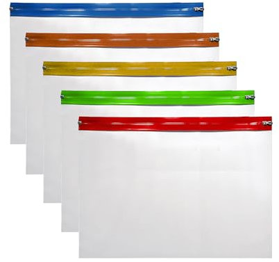 5 A3 Zip Wallets Bag Document Pouch Assorted Colors
