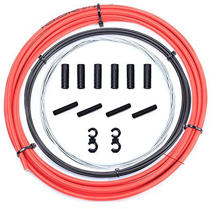 Mimoke Universalem Fahrrad Schaltzug Fahrradkabel Gehäuse Fahrrad Kabel Schlauch für MTB Rennräder (Rot)