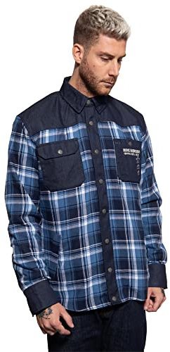 King Kerosin Herren Outdoor Funktionshemd Karo Hemd Funktionsjacke Softshell Innenfutter Chopper ´Till Death