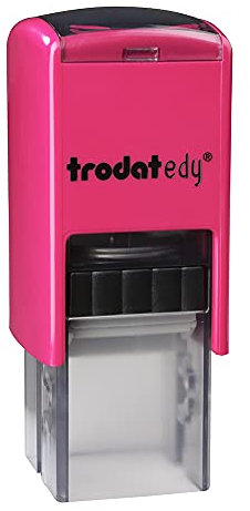 Trodat edy FIX Motivationsstempel für Lehrer und Pädagogen, Stempelset zum Motivieren – 1 Motiv Einhorn SPITZE, Deutsch, Gehäuse Pink, Abdruck Pink, Selbstfärbend, 20 x 20 mm