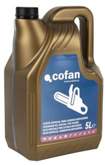 Cofan Aceite especial para cadenas de motosierras | Lubricación continua de cadenas de corte | Protección contra el desgaste | Envase de 1 y 5 Litros