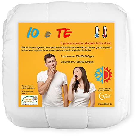 Bettdecke aus weicher Mikrofaser, 4 Jahreszeiten, ideal für Sie und Ihn, Doppelbett, 250 x 200 cm.