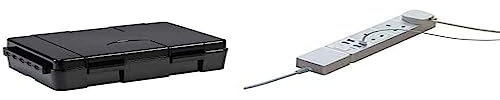 Knightsbridge JB55BK IP55 Weatherproof Electrical Box with Smart Extension Lead Black