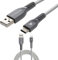 TECHGEAR 1 Meter USB Typ C Nylon geflochtene Schnur Ladekabel und Synchronisation Kabel Kompatibel mit Oppo Find X5 X3 Lite/Pro/Neo, X6a, X7a, A16s A53 A54, K12 A3 Pro, F25, Reno11 Pro Neo, Silber