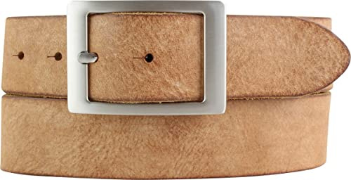 BELTINGER Herren-Gürtel aus weichem Vollrindleder mit Doppel-Schnalle Vintage-Look 4 cm | Jeans-Gürtel für Herren 40mm | Ledergürtel Used-Look