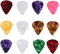 Plektrum Akustikgitarre, FainFun Abriebfestem Celluloid Plektren für Gitarre, E-Gitarre, Bass und Ukulele, 12 Stück Mix Gitarrenplektren Set, 4 Verschiedenen Stärken Plektren, Gitarren Picks