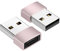 COSMIC TECHNOLOGIES (UK) USB to USB C Adapter X 2, USB A TO USB C Adapter, USB to Type C Fast Charge/Super Quick Data Transfer Rose Gold