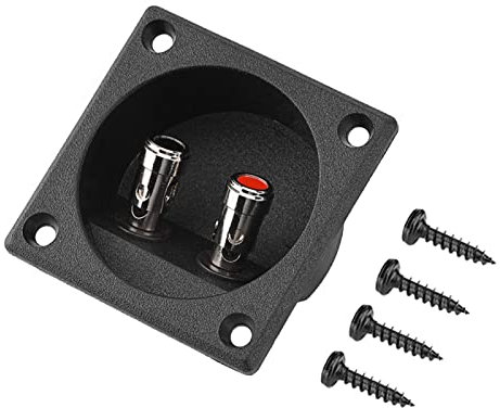 2,2 Quadratischer 2-Wege-Lautsprecherbox-Anschlussbecher mit Bananensteckern, Schraubanschlussklemme, Subwoofer-Box, Lautsprecheranschlussplatten für DIY-Heimauto-Stereo-Lautsprecher-Subwoofer
