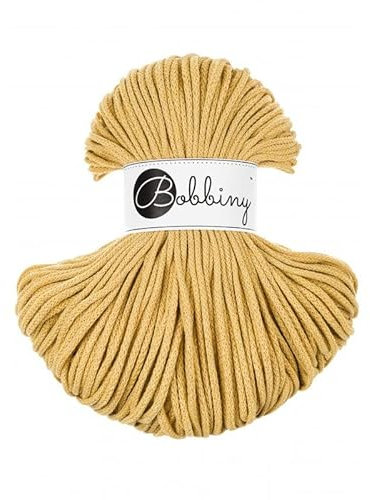 Bobbiny Junior Makramee-Schnur, geflochten, 3 mm, Honig, 100 m