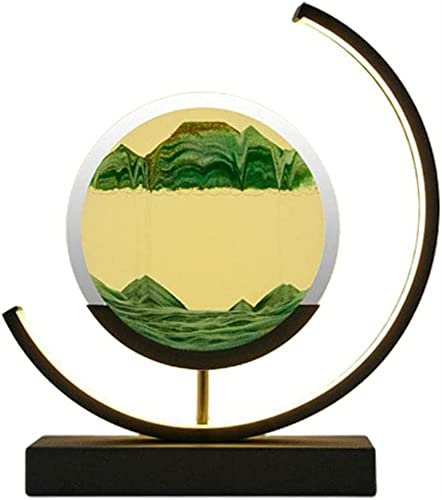 Lampe De Table À LED Avec Sable Mouvant - Décoration Unique - Peinture Sur Sable De Nuit 4.18 (Color : Bordure Noire Verte)