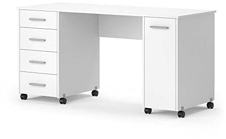 Vicco Schreibtisch Verona, Arbeitstisch für das Büro, Weiß, 148 x 60 cm