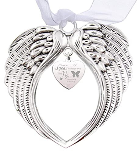 CREATCABIN Engelsflügel Memorial Ornaments Weihnachtsbaum Herz Anhänger Aufhängen Diejenigen Wir Lieben Gehen Fliegen Neben Uns Weihnachtsdekoration Erinnerungsgeschenke Für Den Verlust Mama Papa Oma