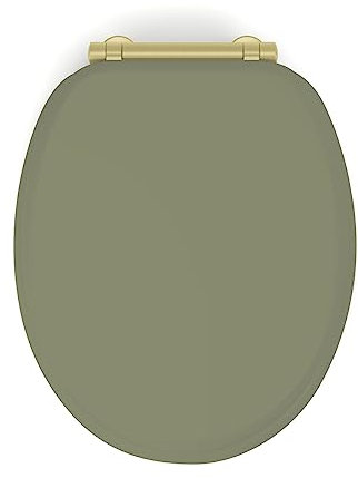 Gelco Design Abattant WC Rond en MDF Kaki Déclipsable Soft Close