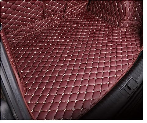 Auto Leder Kofferraummatte Kofferraum Matte Für Nissan Für Qashqai J11 Für March Für Kicks X Trail Auto Zubehör Kofferraummatten (Farbe : Wine Red 1)