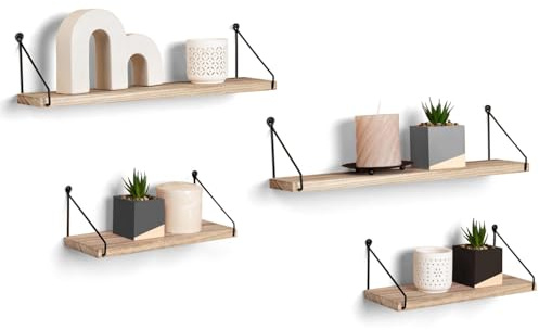 IDMarket - 4er-Set Wandregale Lily Industriedesign