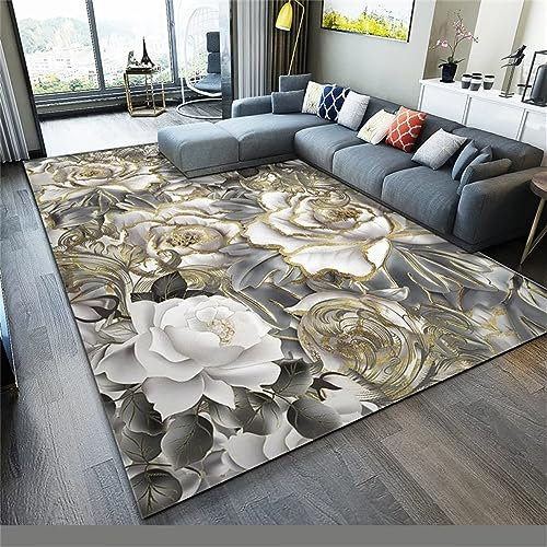 RUGMRZ Wohnzimmer Kamin Teppich Retro Dekoration Teppich Bett grau küchenteppich rutschfest deko Wohnung Wohnzimmer Kamin Teppich wohnungs deko150x210CM