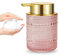 Axcvveiyi Glass Foam Soap Dispenser, Refillable Round Foaming Pump Bottle with Gold Pump, Foam Hand Soap Dispenser for Bathroom Kitchen, Modern Home Bathroom Decor (Pink)