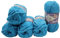 5 x 100 Gramm Ilkadim Export Velluto Strickwolle, Babywolle, 500 Gramm Strickgarn Super soft Bulky (türkis 16)