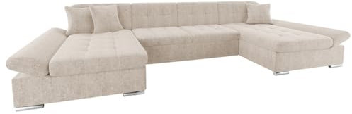 Mirjan24 Ecksofa Alia Premium, Regulierbare Armlehnen, 2 Bettkasten und Schlaffunktion, U-Form Eckcouch vom Hersteller, Sofa Couch Wohnlandschaft (Magni 206.02)