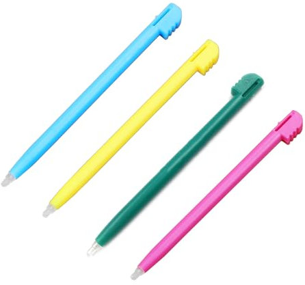 NDSL Lot de 4 stylets tactiles de rechange pour consoles Nintendo DS NDS Lite, bleu ciel/jaune/vert foncé/rose