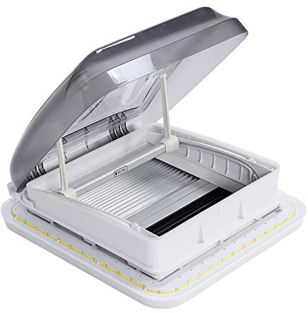 Yctze Finestra Sul Tetto del Camper, Cornice in Lega di Alluminio, Luce Calda a LED con Rete di Prova per il Bagno del Camper