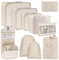 Snarflun Koffer Organizer Set, Packing Cubes for Suitcase Travel Accessories Kofferorganizer Reise Gadget & Reise Organizer Set Kleidertaschen Packwürfel Kosmetik Packtaschen (Beige, Einheitsgröße)