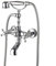 Badewannenarmatur Badewanne Wasserhahn Retro Vintage Stil Messing Wandmontage Zwei Griffe Wannenbatterie Badewannen Armatur Mit Handbrause Badewanne Mischbatterie Duscharmatur, Chrom