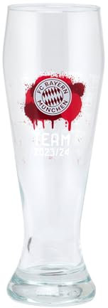 FC Bayern München | Weißbierglas Signature 2023-24 | 2er-Set | 0,5 Liter | Glas | Zylindrisch | 2 Stück