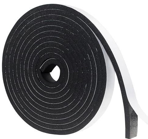 Vefhby Dichtungsband Selbstklebend, 20mm(B) x 6mm(D) Moosgummi Selbstklebend Schaumstoff für Türen Fenster Schalldämmung Anti-Kollision Staubdicht Dichtband (20mm x 6mm x 4m-1 Rollen)