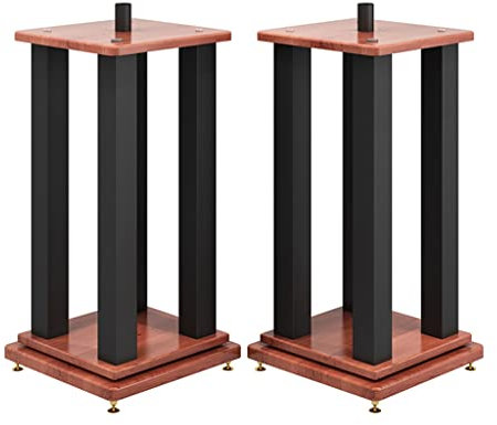 MIQXUAN Speaker Stands Speaker Mounts Bookshelf Speaker Stands Pair for Surround Sound Setups, Floor Center audio Rack,Studio Monitor Stands (Color : Brown, Size : 35 * 35 * 115cm)