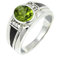 JEWELSTREZORO Peridot Edelstein Bandring 925 Sterling Silber Ring Herren & Damen Bandring Geschenkartikel Handgefertigter Schmuck TSR1166AJ_19 (65 (20.7))