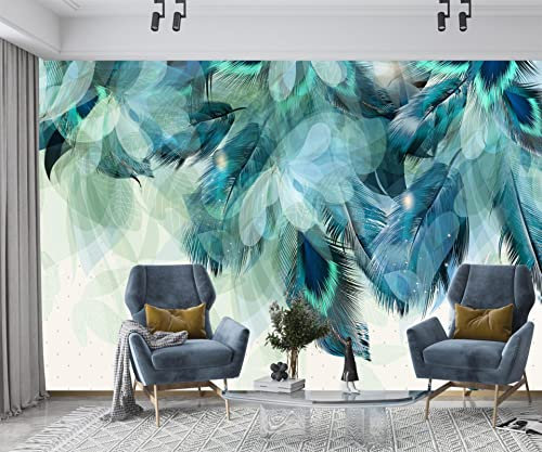 Aquarelle Plantes Feuilles Papier Peint Mural 3D Décoration Grand 400 x 280 cm Panoramique Plante Papier Peint pour Décoration de Maison