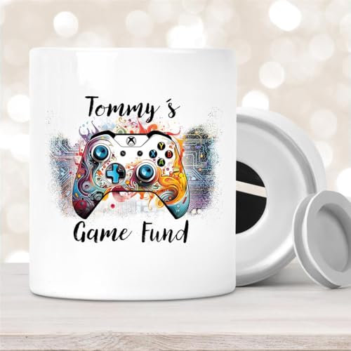 Spardose mit Wunschname Gamer #2, Controller, Gamer Fund, Personalisiert
