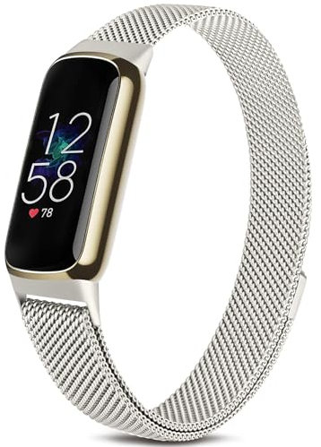 Meliya Metallstras für Fitbit Inspire 3 Armband für Damen und Herren, verstellbares Edelstahl-Schlaufenband, Ersatz-Sport-Armbänder, kompatibel mit Fitbit Inspire 3 Fitness Tracker, Ohne Edelstein